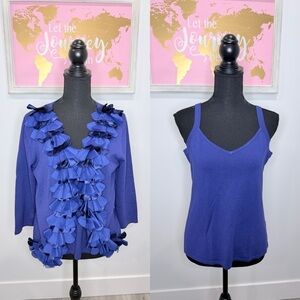Ravel Blue Tank Top and Cardigan Set